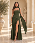 olivia-abito-maxi-sartoriale — Verde oliva
