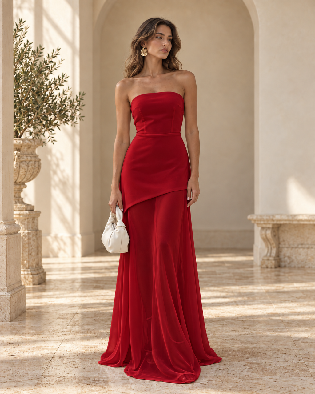 valerie-abito-maxi-asimmetrico — Rosso