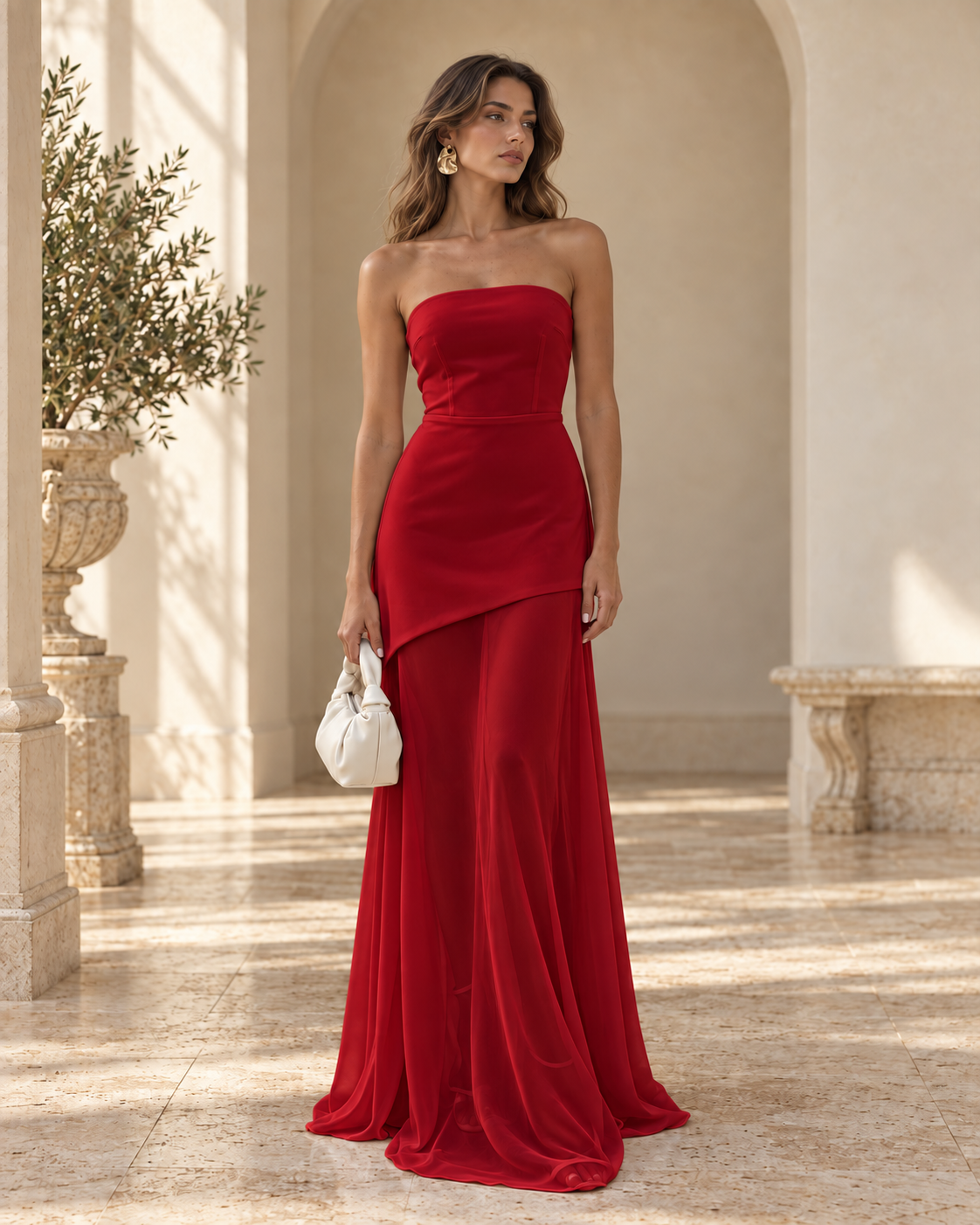 valerie-abito-maxi-asimmetrico — Rosso