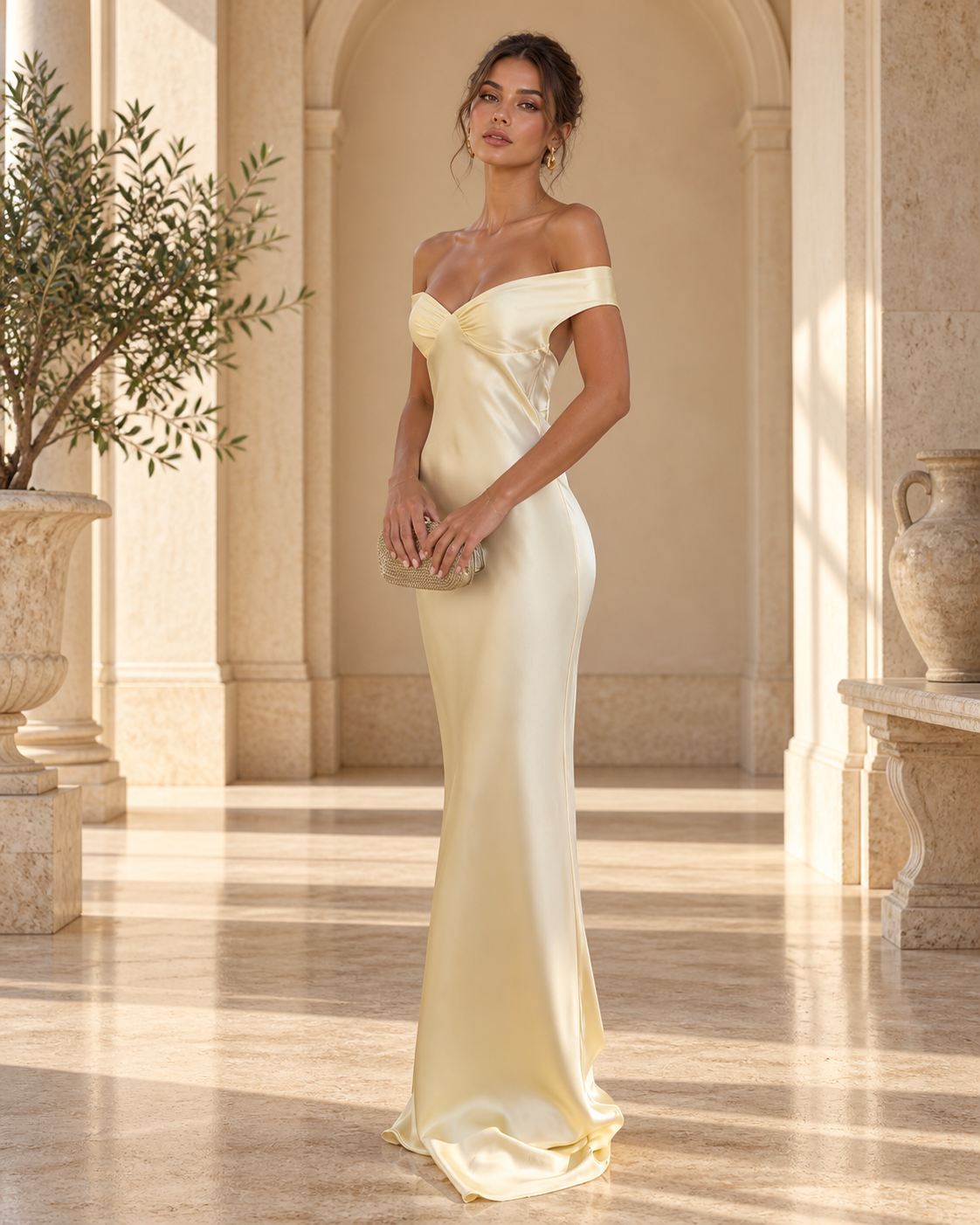 Marzelle — Abito Maxi in Raso